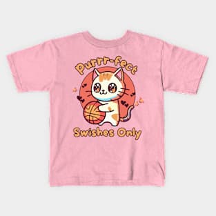 Purrfect basketball player Kids T-Shirt